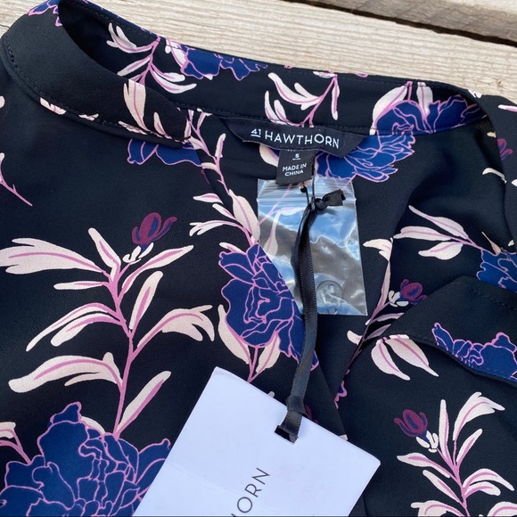 41Hawthorn Women’s Floral Blouse Purples and Indigo Small - Picture 8 of 10